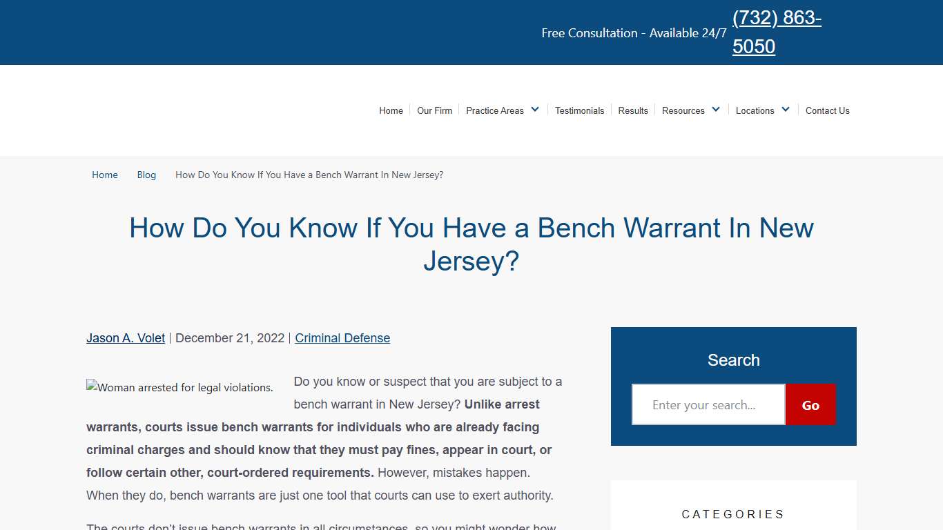 How Do You Know If You Have a Bench Warrant In NJ? - The Law Office of Jason A. Volet